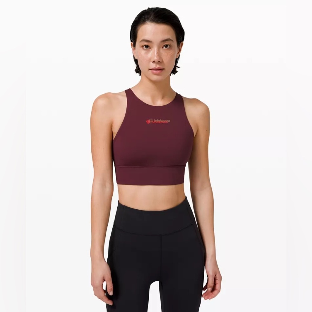 SOLDLululemonRARE NWOT💎Energy Bra High-Neck Longline✨Lunar New Year Cassis✨sz 4 - Picture 4 of 16